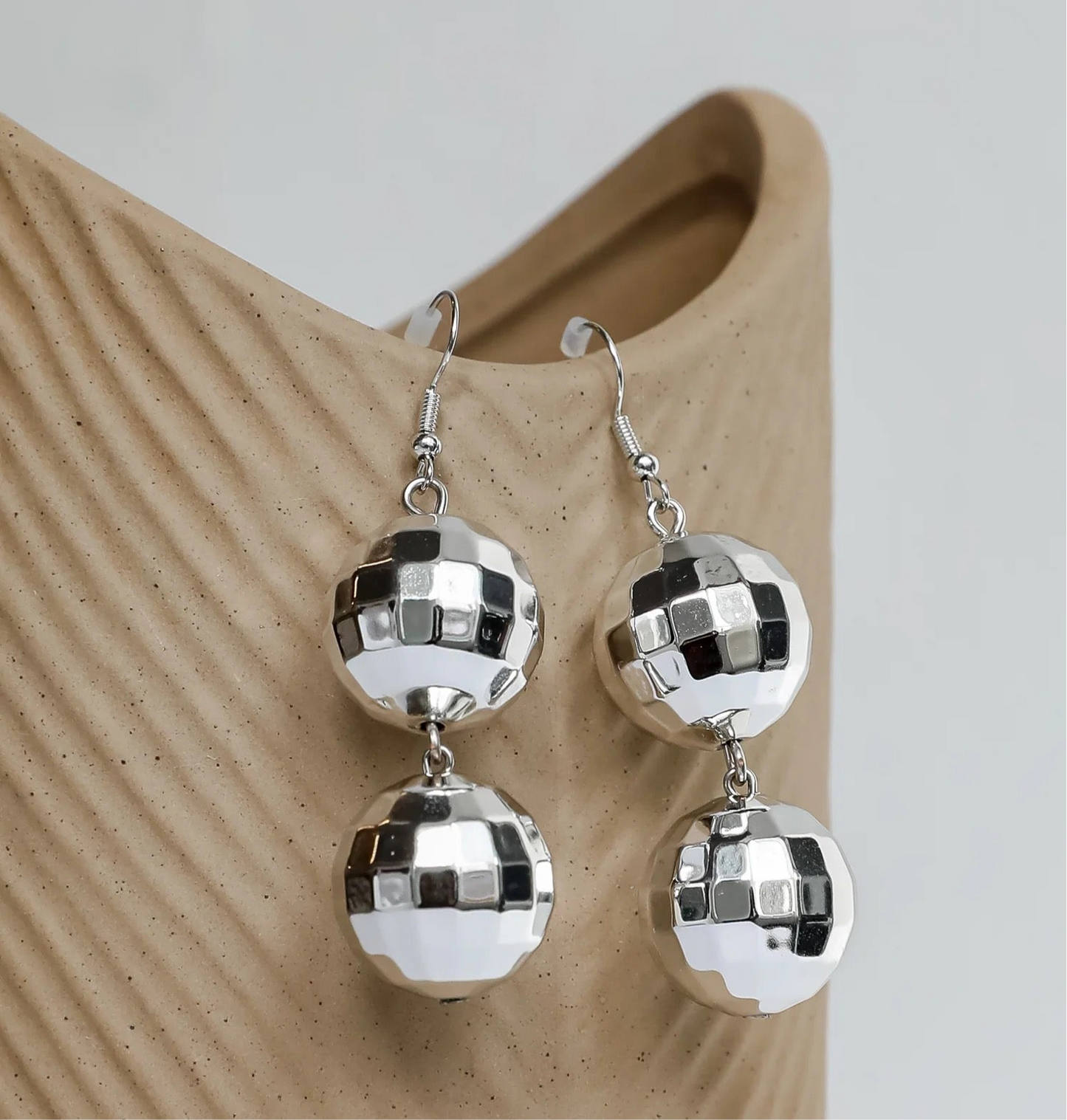 Drop It Like It’s Disco – Silver Ball Party Earrings - Rhythms of Grace Creative