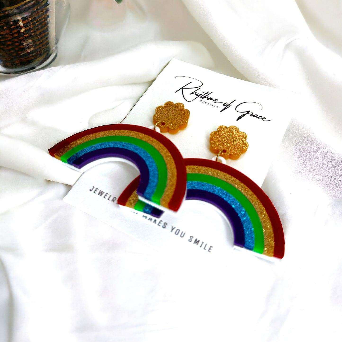 Oversized Rainbow Dangle Earrings - Your Key to Everyday Joy!