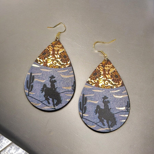 Stunning Western Dangle Earrings - Rustic Charm - 3 x 1.5 inches