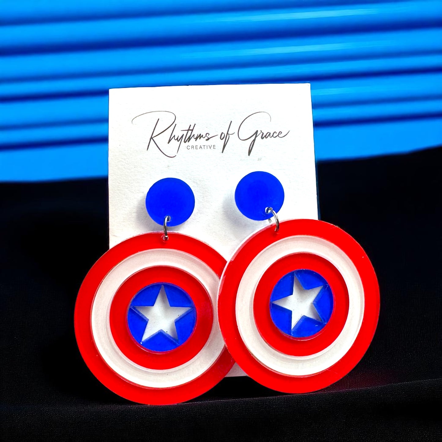 Rock Your Style with Stunning Captain America Shield Dangle Earrings! 🌟