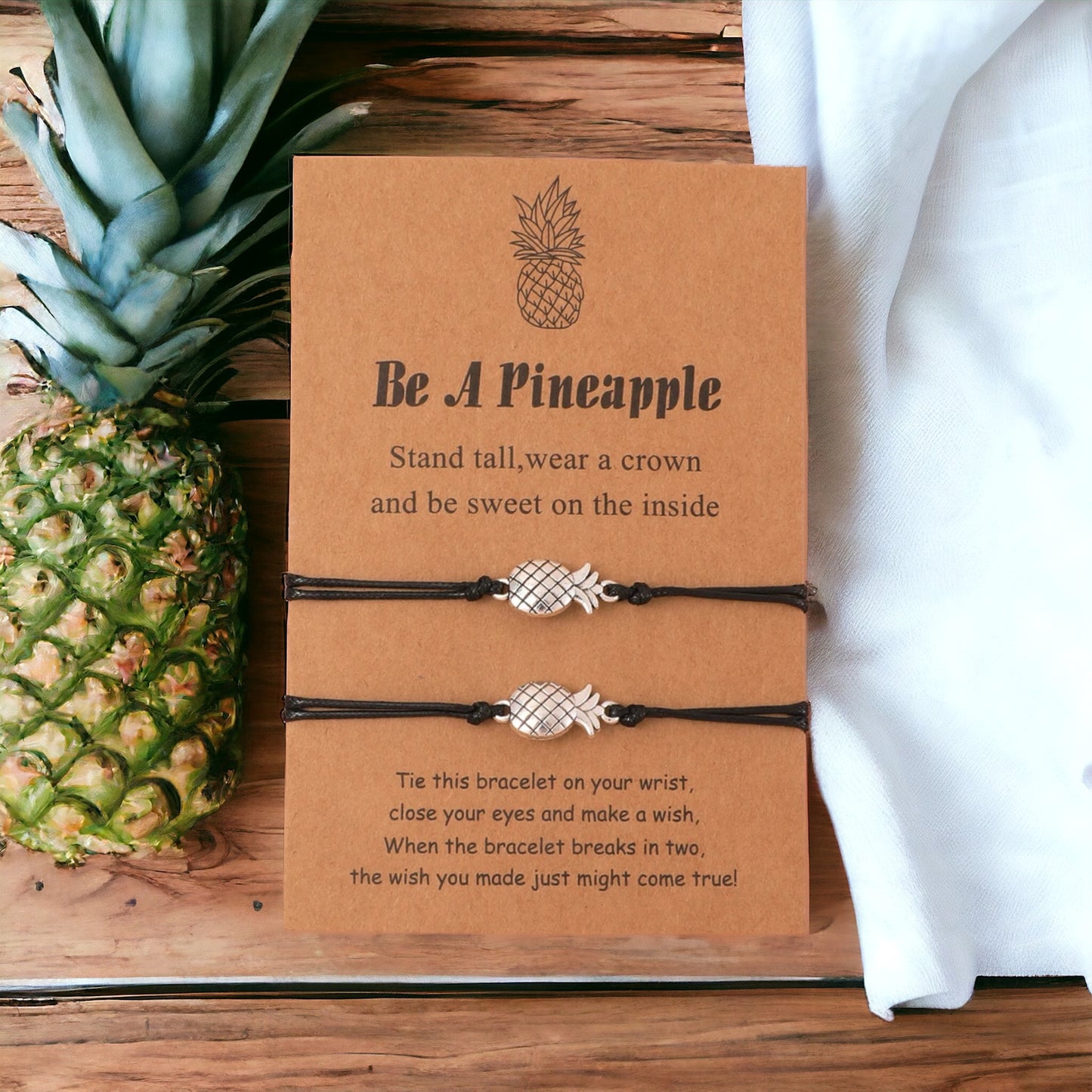 Pineapple Wish Bracelet (Set of 2) - Friendship Magic Awaits! 🍍