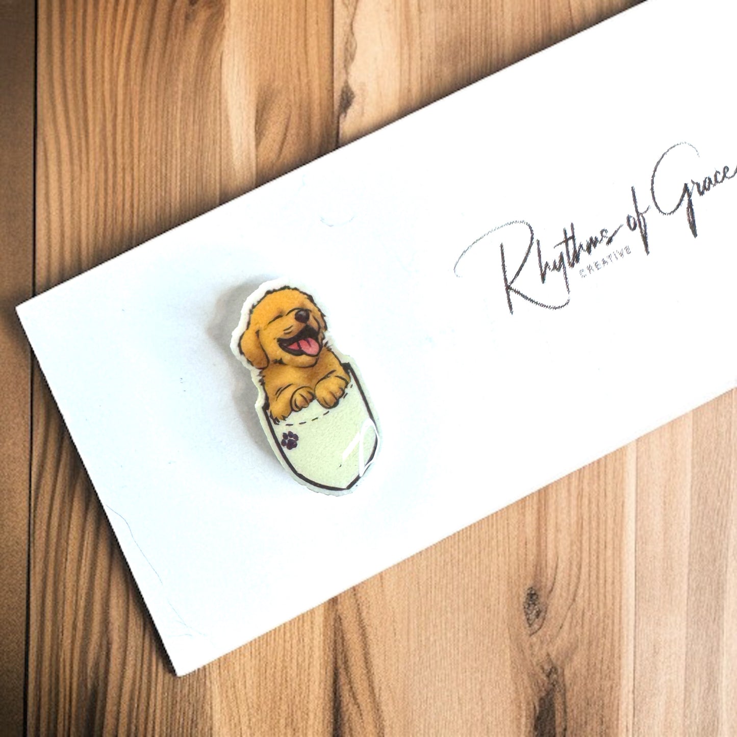 Adorable Golden Retriever Puppy Stud Earrings