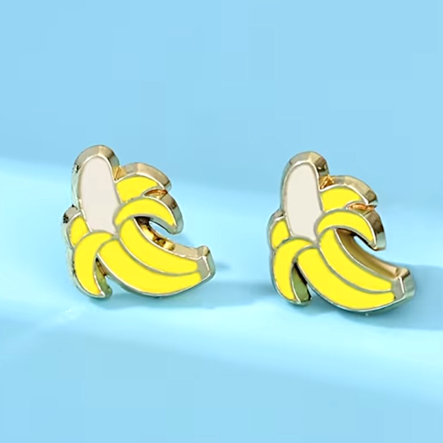 Banana Enamel Stud Earrings | Cute Baseball Fan Jewelry | Savannah Bananas Inspired | Stainless Steel Posts | Gift for Kids & Adults
