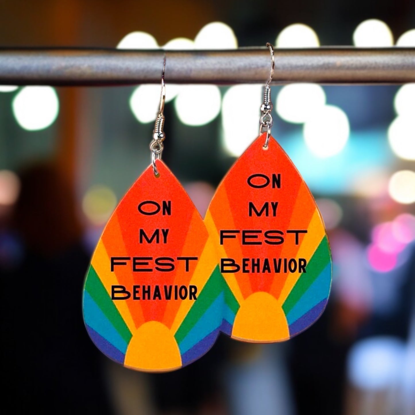 Colorful Vibes: Rainbow Teardrop Dangle Earrings for Every Festival & Everyday Adventure!