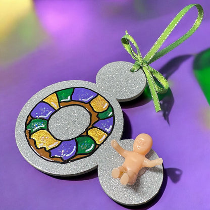 Sparkle & Magic: Custom Mouse Ears Ornament for Your Mardi Gras Adventure!