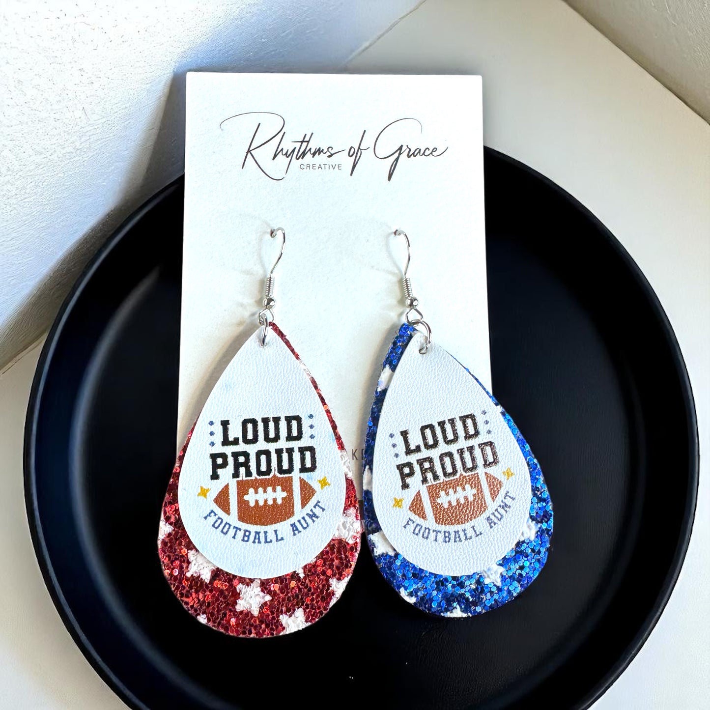 Touchdown Style Alert: "Loud Proud Football Aunt" Earrings! 🏈🇺🇸