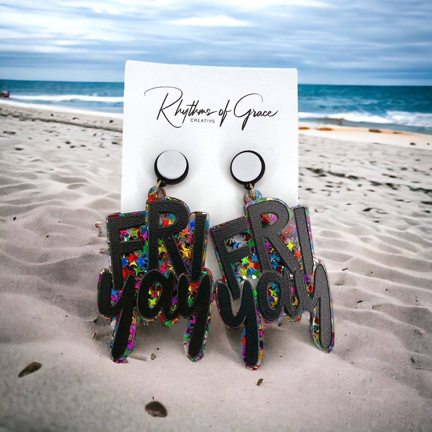FRIYAY Earrings: Your Weekend Statement Piece! ✨ - Rhythms of Grace Creative