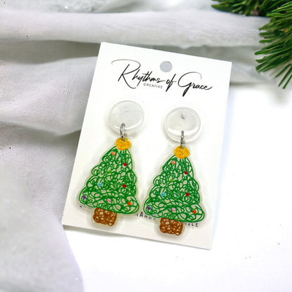 Festive Dazzle: Enchanting Christmas Tree Earrings!