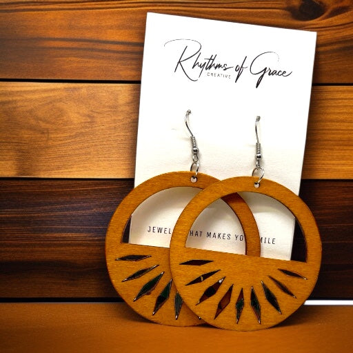 Sunrise Vibes: Wooden Boho Earrings for Effortless Style! - Rhythms of Grace Creative