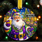 Mardi Gras Santa Ornament – Bourbon Street Party Santa Keepsake