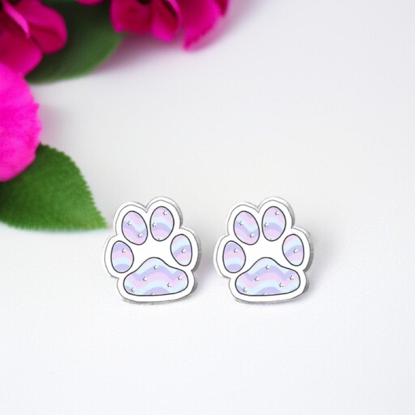 Vibrant Paw Print Studs – A Purr-fect Gift!