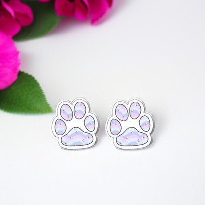 Vibrant Paw Print Studs – A Purr-fect Gift!