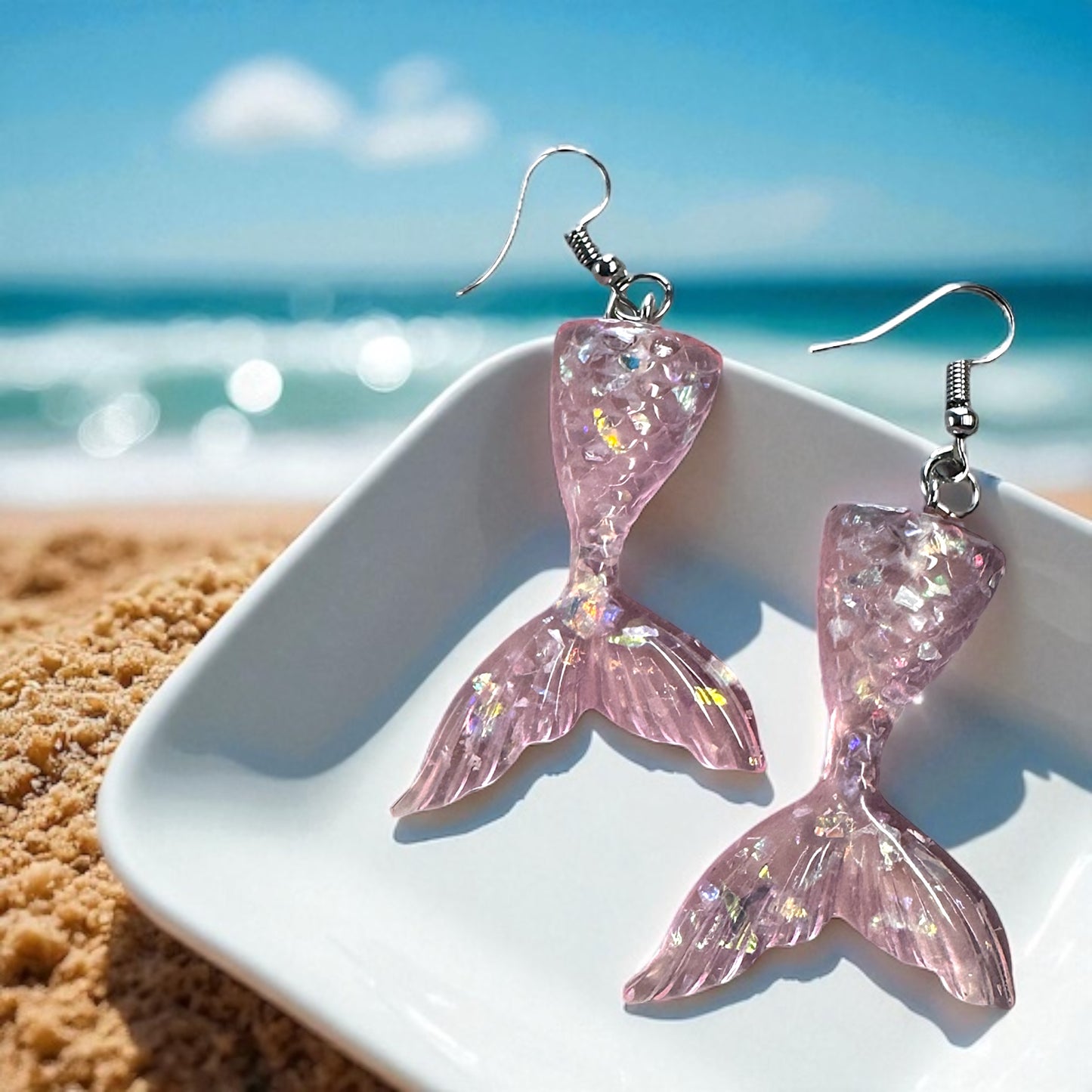 Mermaid Tail Magic – Glittery Earrings in 3 Splashy Colors! ✨