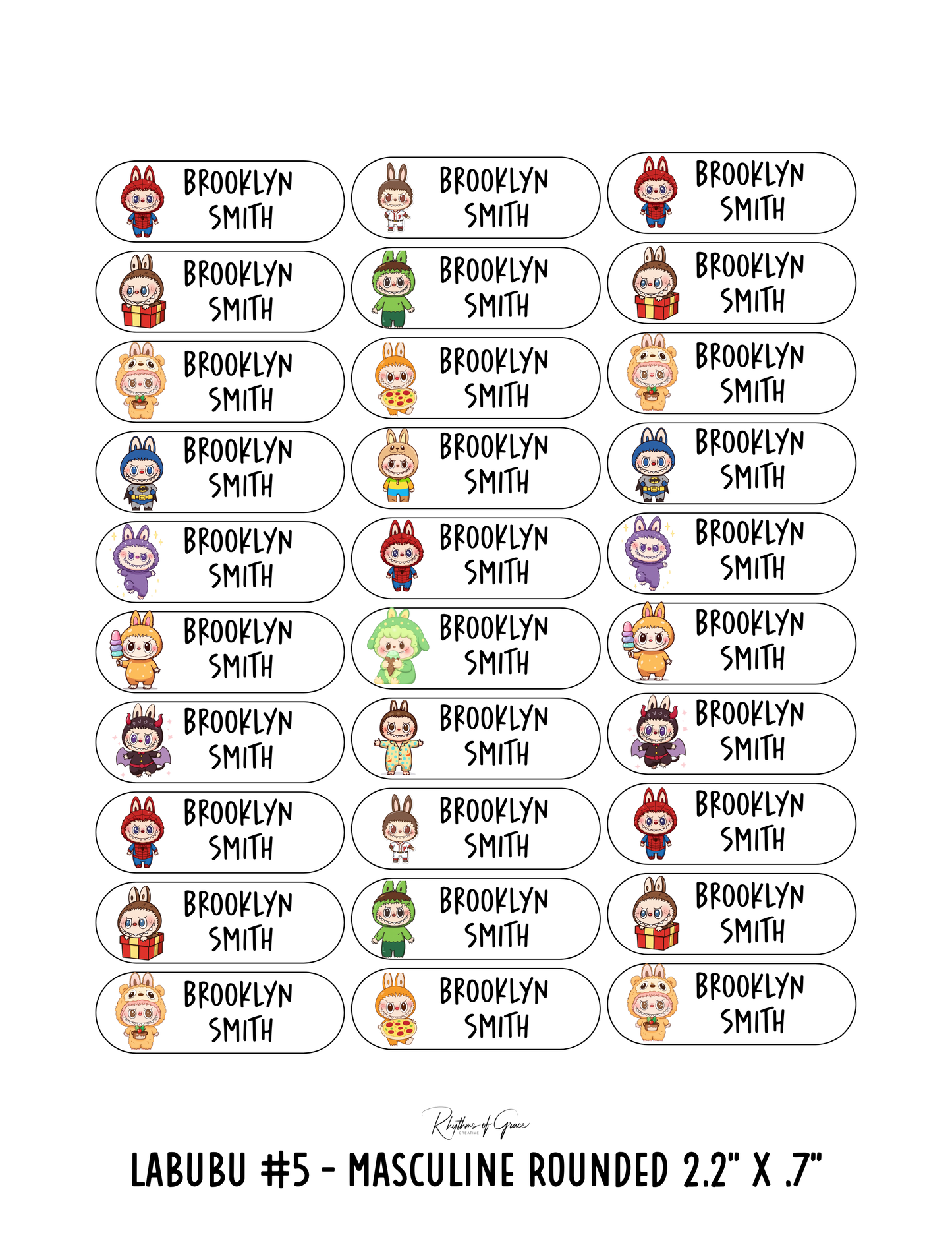 Back to School Personalized Character Labels – Waterproof & Customizable!