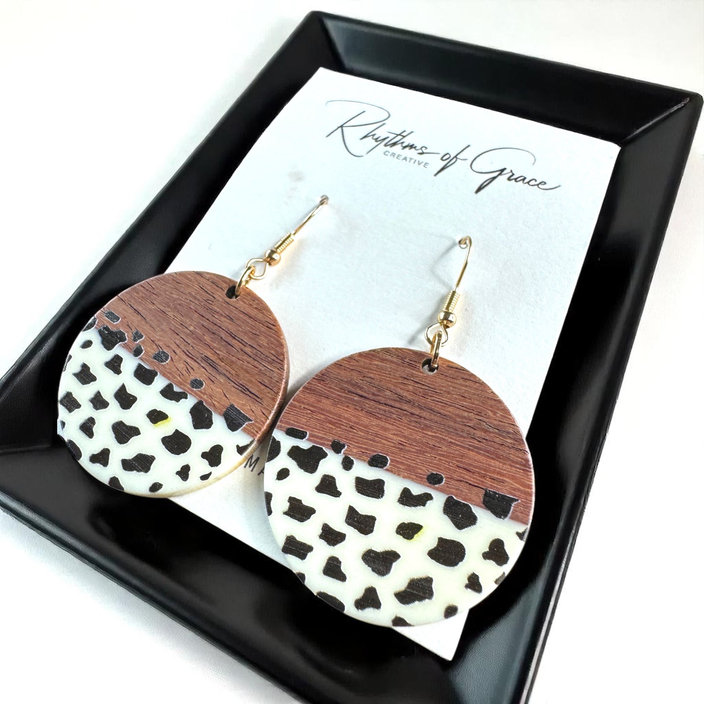 Boho Chic Cowprint Earrings - Unleash Your Wild Side!