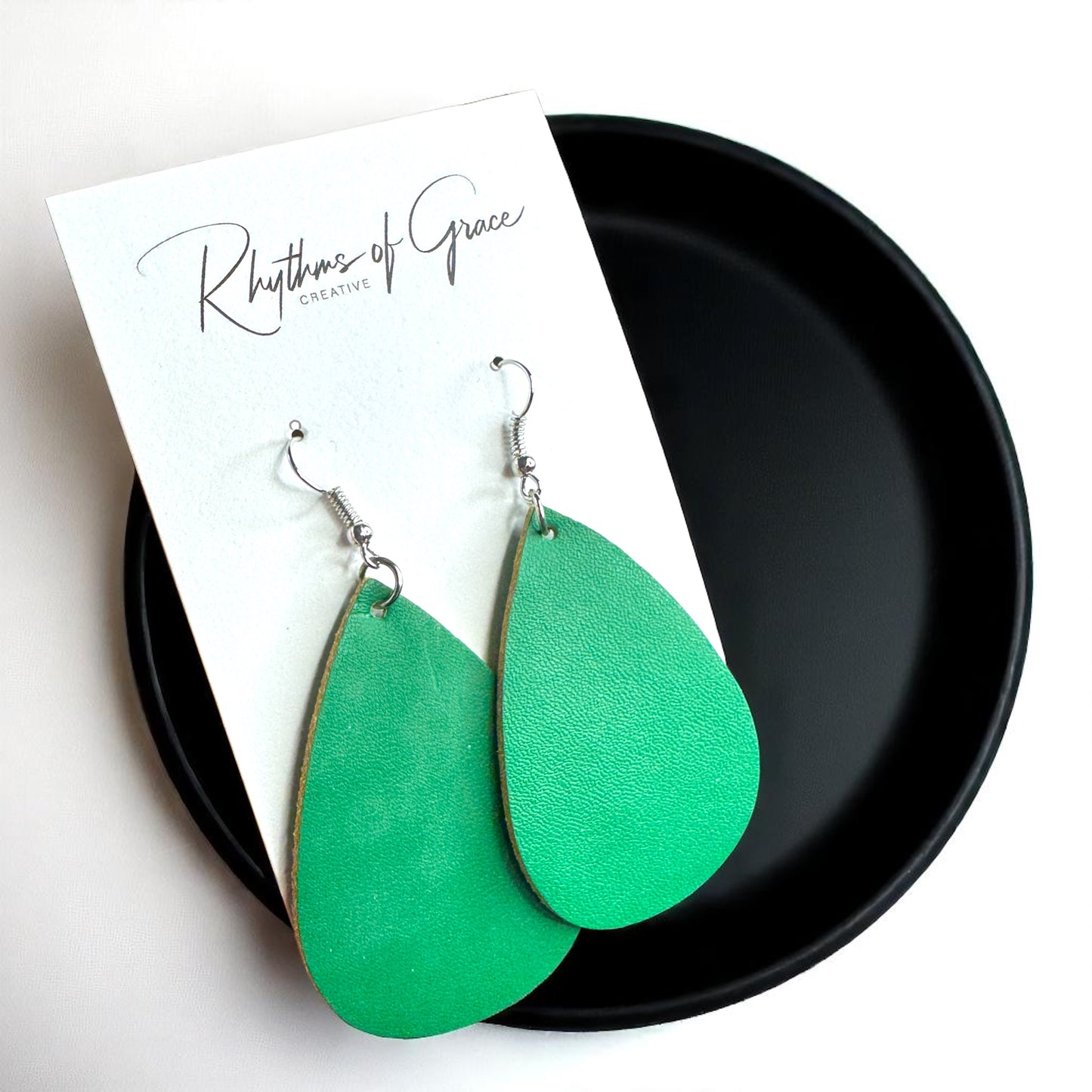 Teardrop Bliss: Colorful Faux Leather Dangle Earrings for Every Occasion