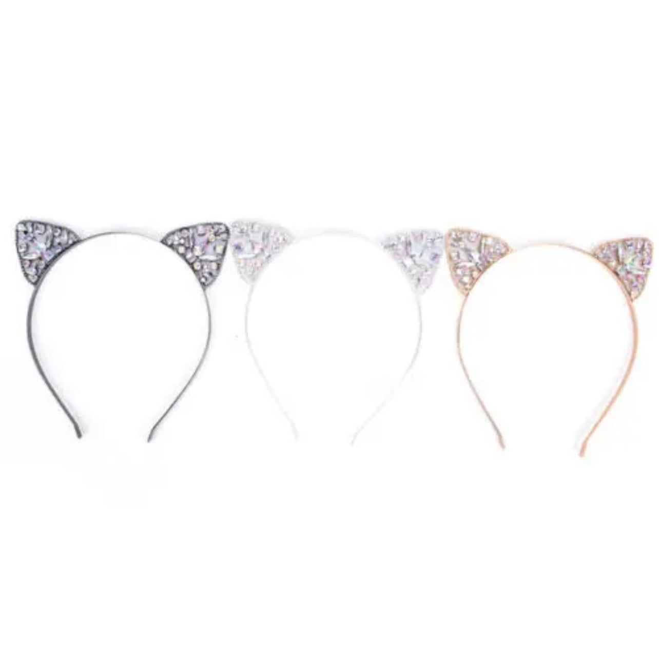 Rhinestone Cat Eats Headband - Rhinestone Headband, Rhinestone Headpiece, Cat Headpiece, Bachelorette Party, Bridal Shower - Rhythms of Grace Creative
