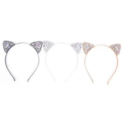 Rhinestone Cat Eats Headband - Rhinestone Headband, Rhinestone Headpiece, Cat Headpiece, Bachelorette Party, Bridal Shower - Rhythms of Grace Creative