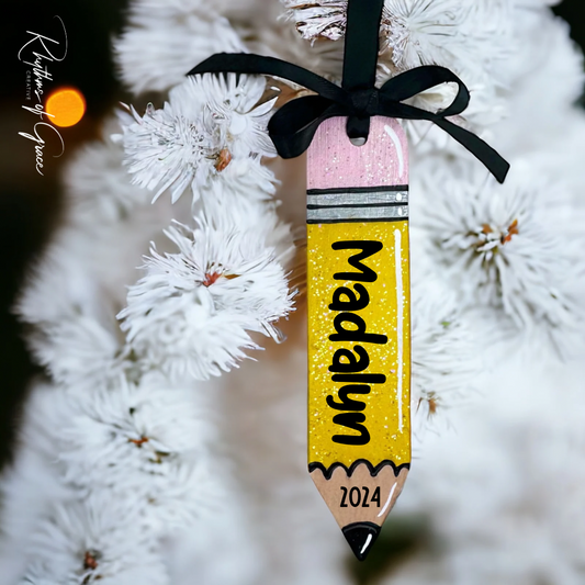 Personalized Pencil Ornaments – Celebrate Your Child's First Year of School!