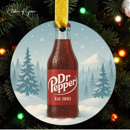 Crispy Dr Pepper Christmas Ornament – Funny Holiday Gift for Soda Lovers | Customizable Can or Bottle Design