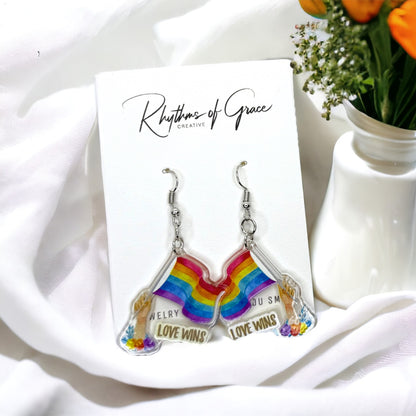 Sparkle with Pride: Vibrant Rainbow Earrings for Every Celebration!