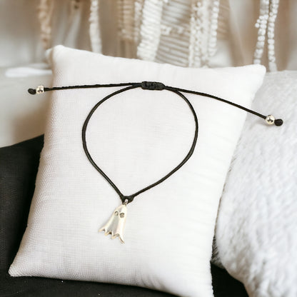 Spellbinding Halloween Wish Bracelet with Silver Ghost Charm! 👻