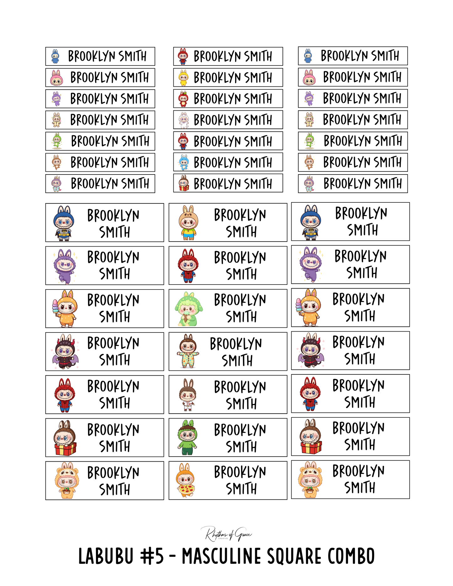 Back to School Personalized Character Labels – Waterproof & Customizable!