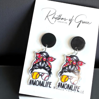 Ballpark Mom Life Earrings - Celebrate #MomLife in Style!⚾️