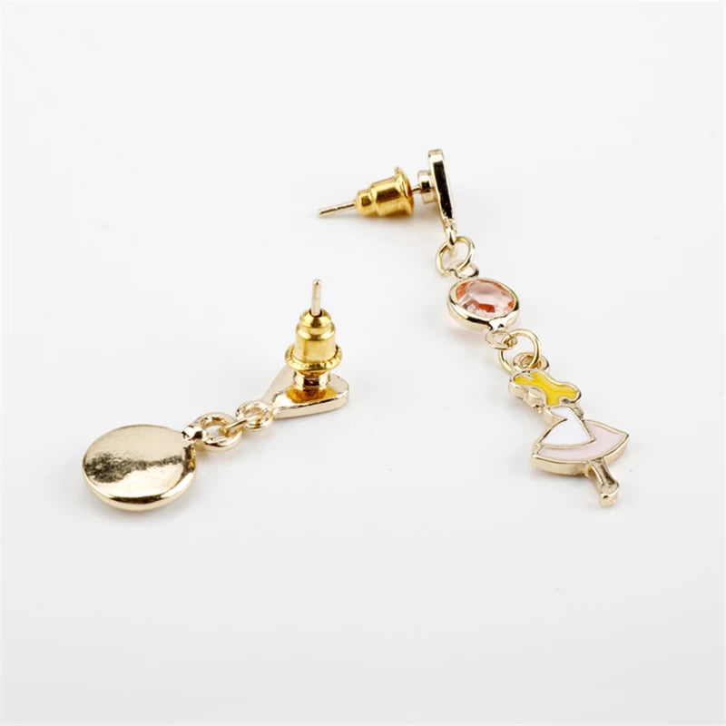 Whimsical Wonderland: Alice in Wonderland Mismatched Earrings ⏰
