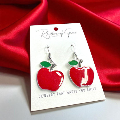 Bite into Style with Chic Red Apple Dangle Earrings! 🍎