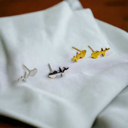 Heartbeat Studs: Dainty Elegance for Life & Love in Gold or Silver!