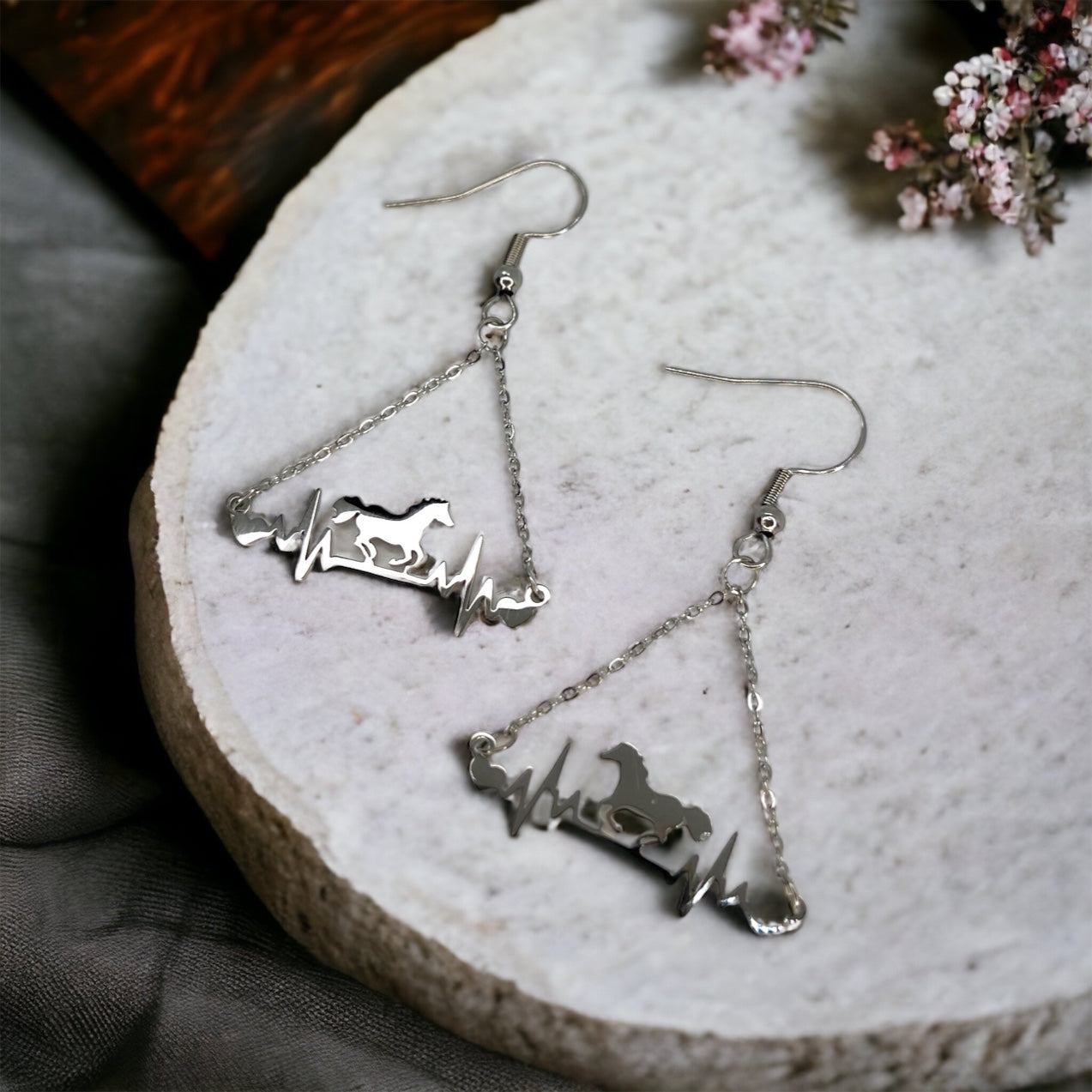Gallop into Elegance: Stunning Horse Dangle Earrings - Rhythms of Grace Creative