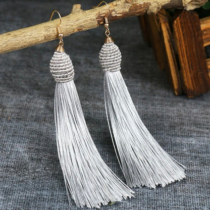 Tassel Power: Colorful Statement Dangle Earrings in 7 Bold Shades