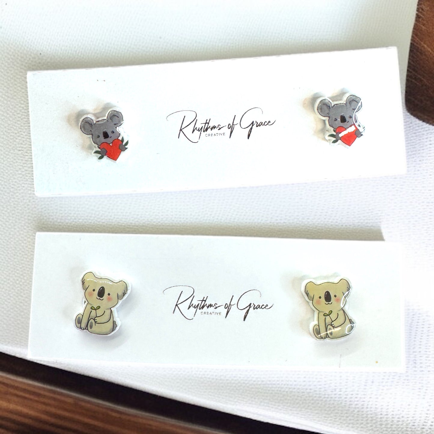 Koala-ty Cuties: Adorable Cartoon Koala Stud Earrings!