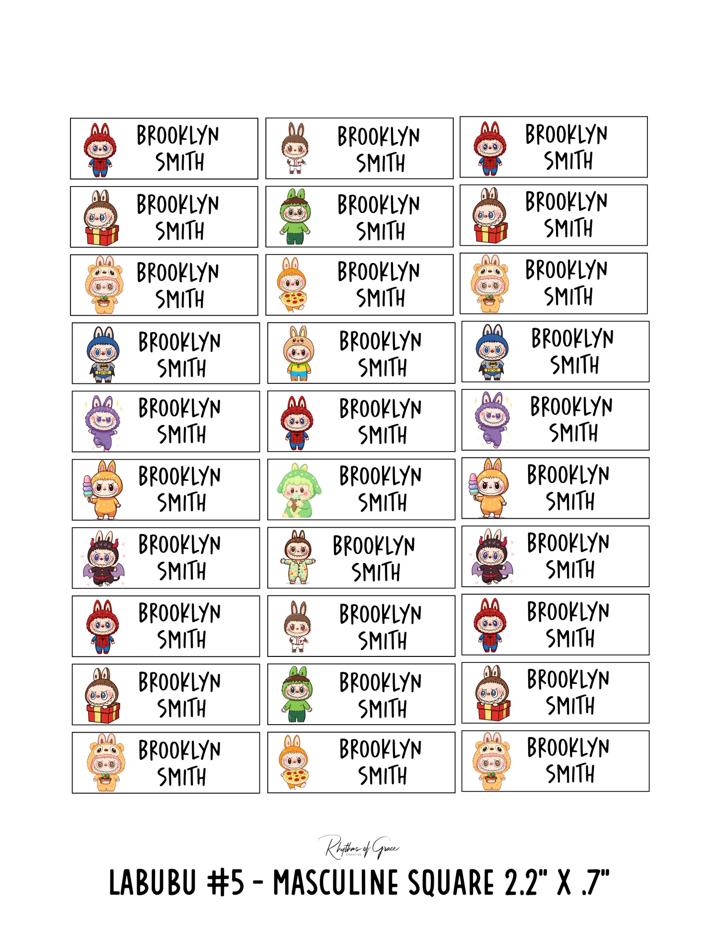 Back to School Personalized Character Labels – Waterproof & Customizable!