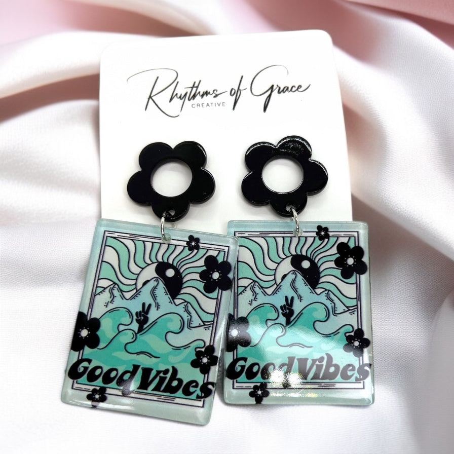 Yin Yang Dangle Earrings: Balance & Beauty Unleashed! 🌟 - Rhythms of Grace Creative