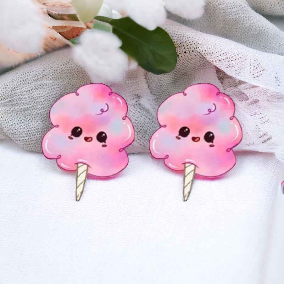 Sweeten Your Style: Adorable Cotton Candy Stud Earrings!