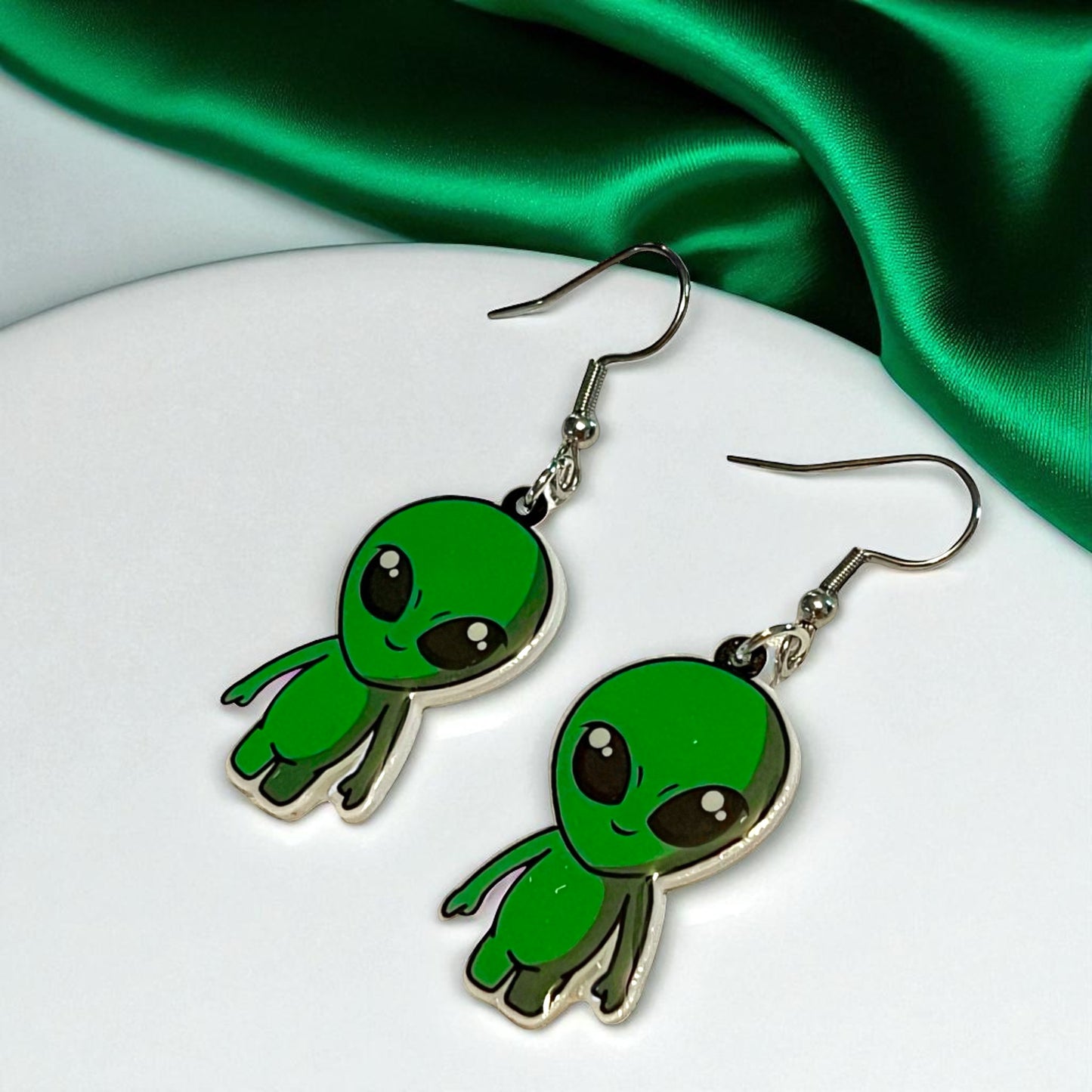 Embrace the Universe with Our Green Alien Earrings! 👽