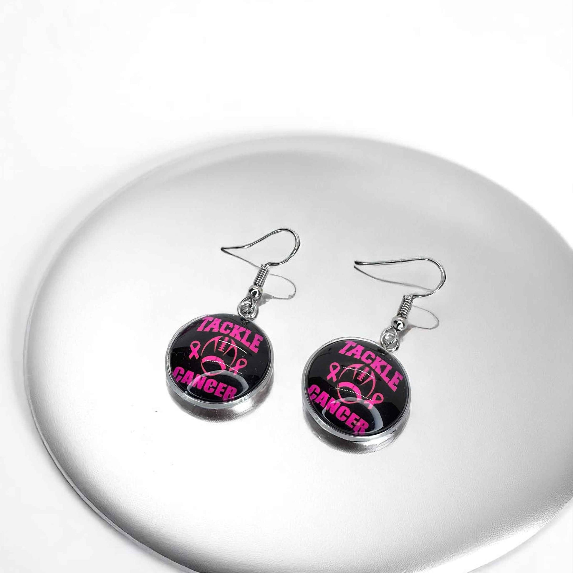 Fight Like a Girl (and Look Fabulous Doing It!) - Breast Cancer Awareness Earrings 💖