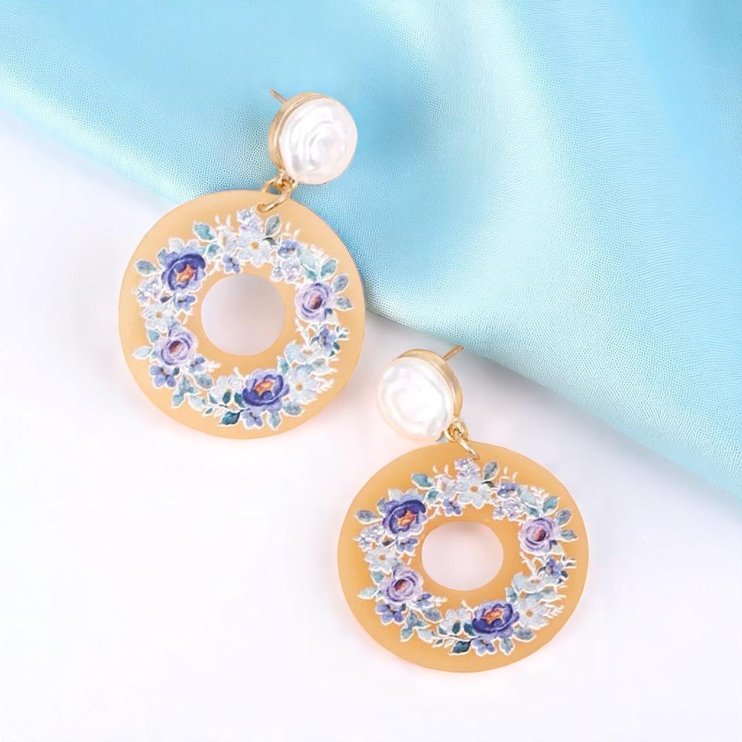 Blue Flower Earrings - Springtime Floral Elegance! 🌼
