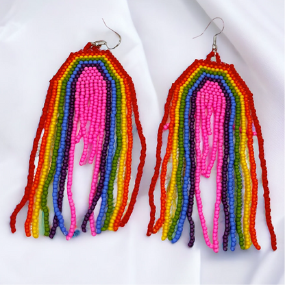 Beaded Rainbow Earrings - Celebrate Your Pride! 🎉