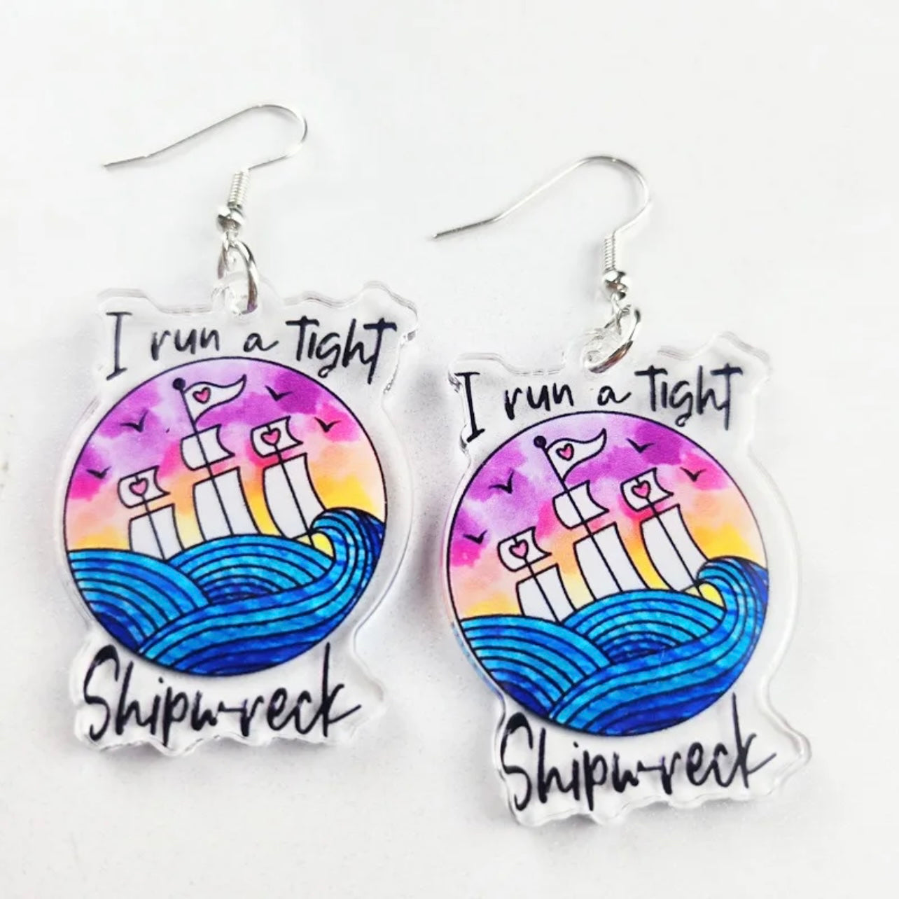 Shipwreck Earrings – “I Run a Tight Shipwreck” 🌊 - Rhythms of Grace Creative