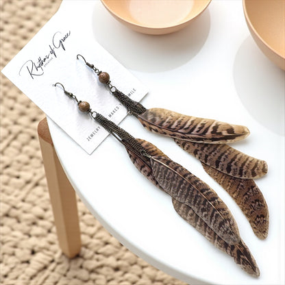 Boho Chic Feathered Dangle Earrings - Wild & Free Country Vibes!