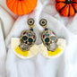 Skull Earrings - Halloween Earrings, Sugar Skull Earrings, Halloween Accessories, Halloween Earrings, Undertaker Earrings, Halloween Accessories - Rhythms of Grace Creative