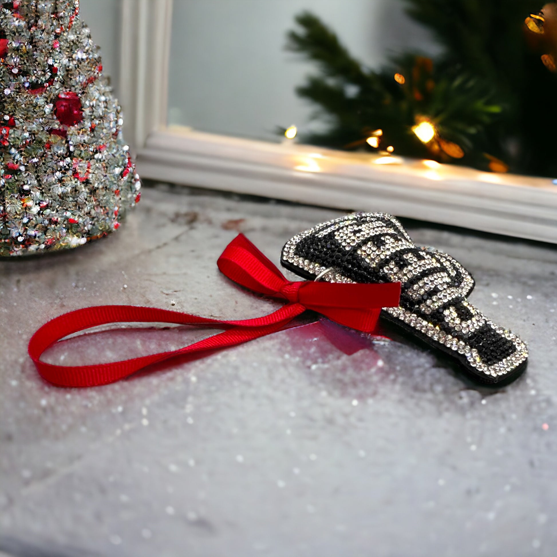 Personalized Rhinestone Cheerleader Christmas Ornament - Handcrafted Holiday Decor - Perfect Stocking Stuffer - Rhythms of Grace Creative