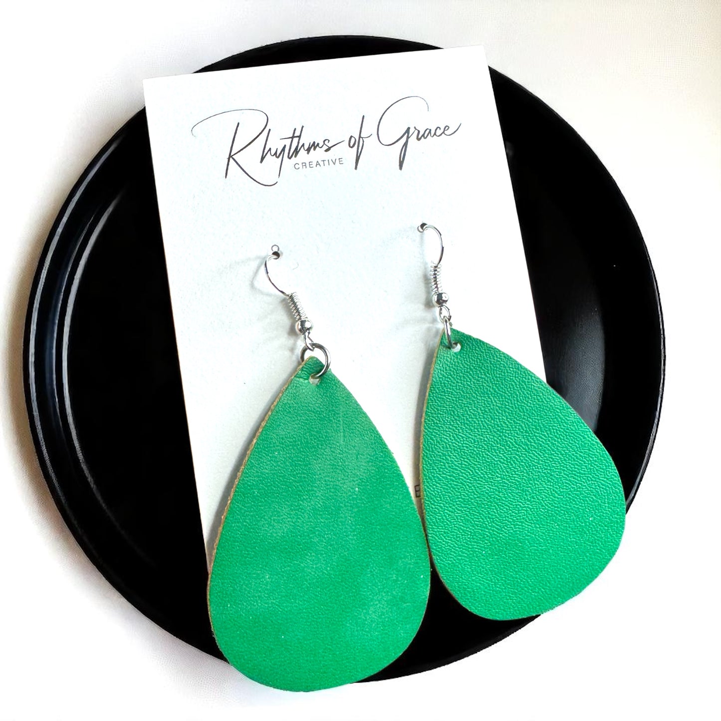 Teardrop Bliss: Colorful Faux Leather Dangle Earrings for Every Occasion