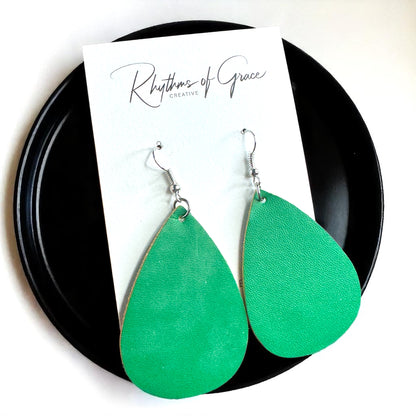 Teardrop Bliss: Colorful Faux Leather Dangle Earrings for Every Occasion