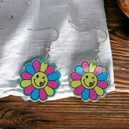 Smiley Face Flower Earrings: Wear Your Joy in Style!