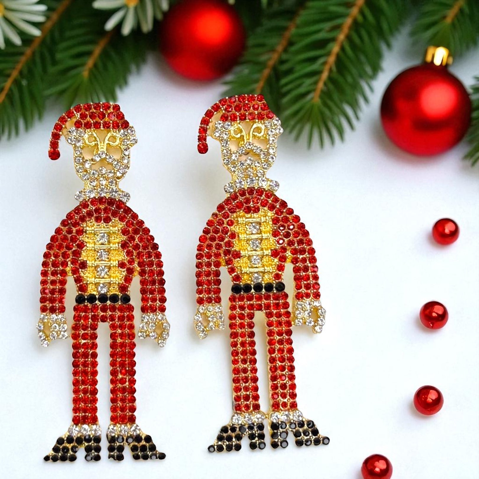 Sparkle and Shine with Santa! Oversized Rhinestone Santa Stud Drop Earrings! 🎅 - Rhythms of Grace Creative