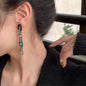 Trendy Acrylic Chain Link Earrings - Stainless Steel Posts, Camouflage